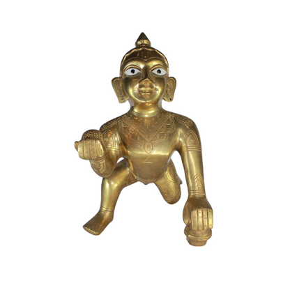 Brass Laddu Gopal Statue Murti Idol 5193g - PUSHMYCART
