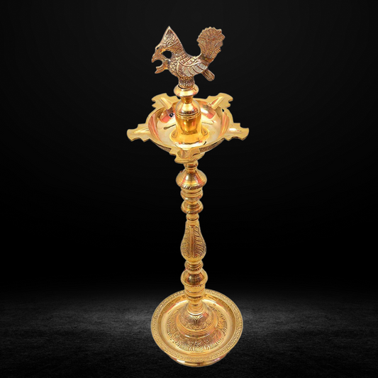 Brass Mahabharat Oil Lamp Deepak 12.5kg - PUSHMYCART