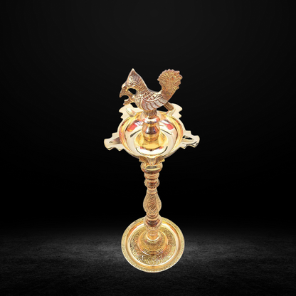Brass Mahabharat Oil Lamp Deepak 3.33kg - PUSHMYCART