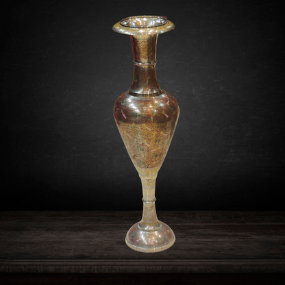 Brass Coloured Flower Vase With Handwork 4.05Kg - PUSHMYCART