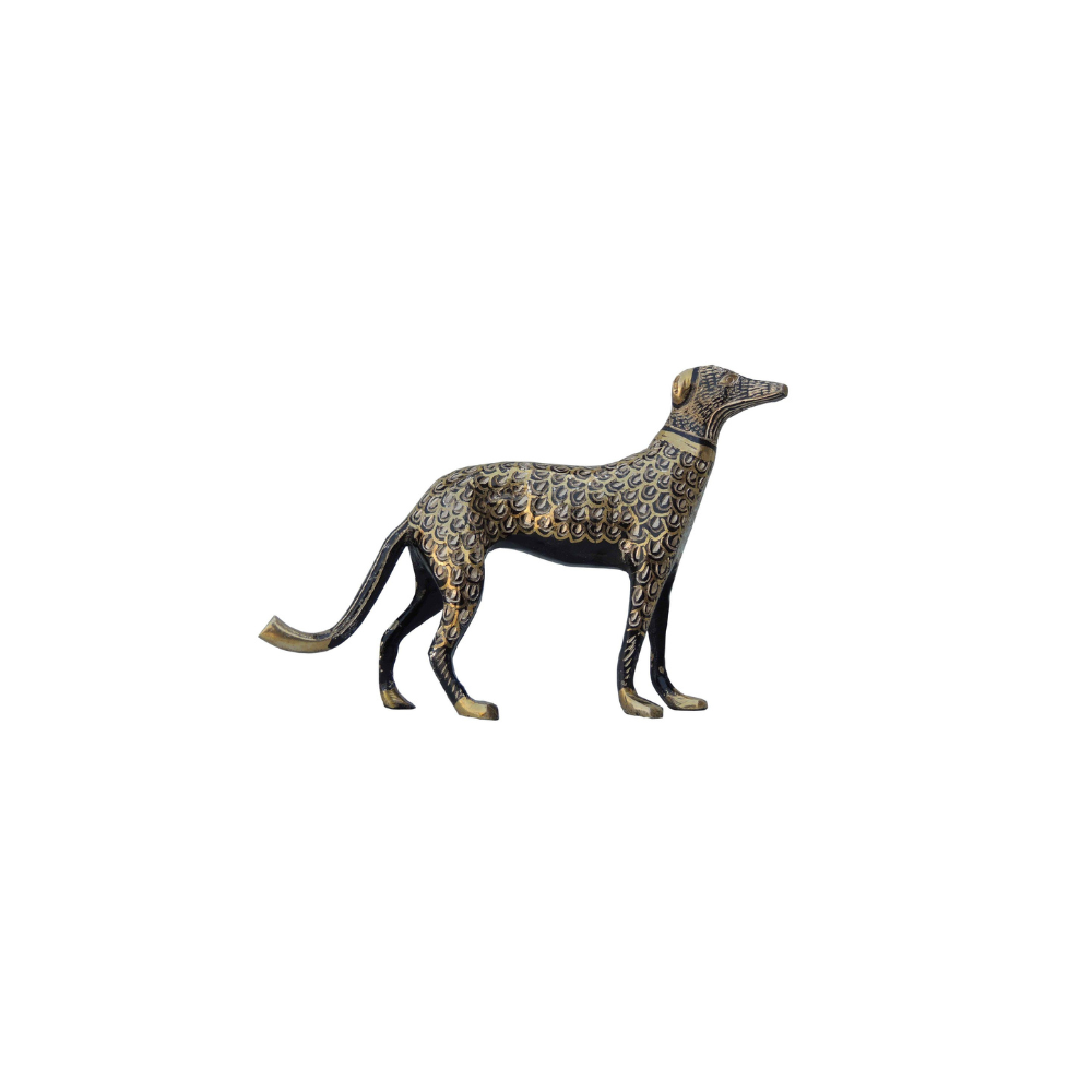 Brass Showpiece Dog Statue 0.51kg - PUSHMYCART