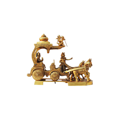 Brass Arjun Rath Statue 10.88kg - PUSHMYCART
