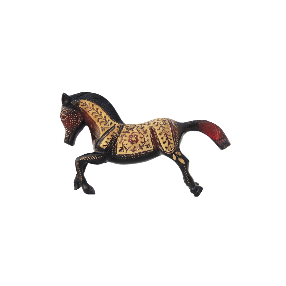 Brass Showpiece Horse Statue 1.48kg - PUSHMYCART