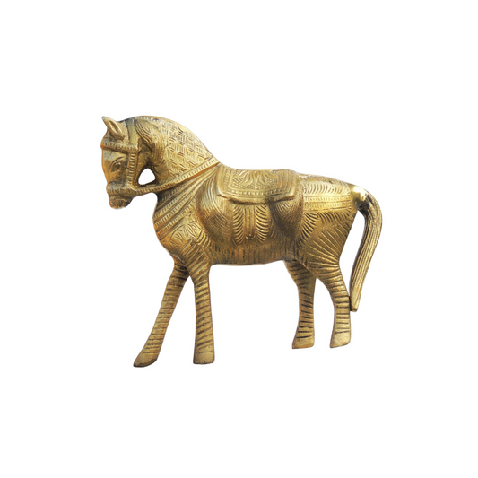 Brass Showpiece Horse Statue 1.82kg - PUSHMYCART
