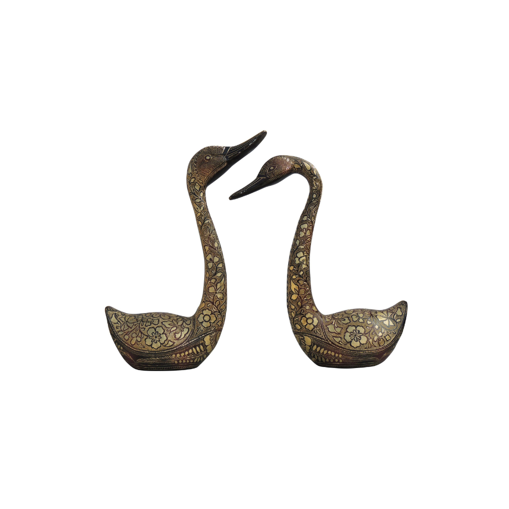 Brass Showpiece Duck Pair 3.16kg - PUSHMYCART
