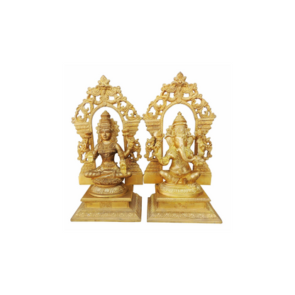 Brass Ganesh & Laxmi Statue 8.44kg - PUSHMYCART
