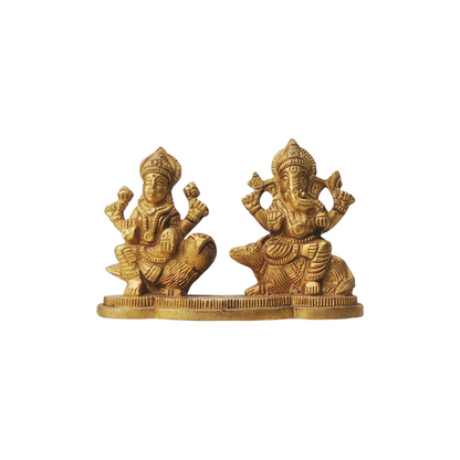 Brass Laxmi Ganesh Statue 0.76kg - PUSHMYCART