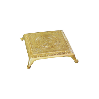 Brass Chowki For God Statue 0.47kg - PUSHMYCART