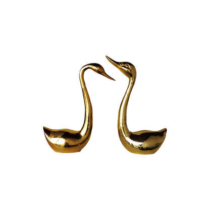 Brass Showpiece Duck Pair Statue 6.668kg - PUSHMYCART