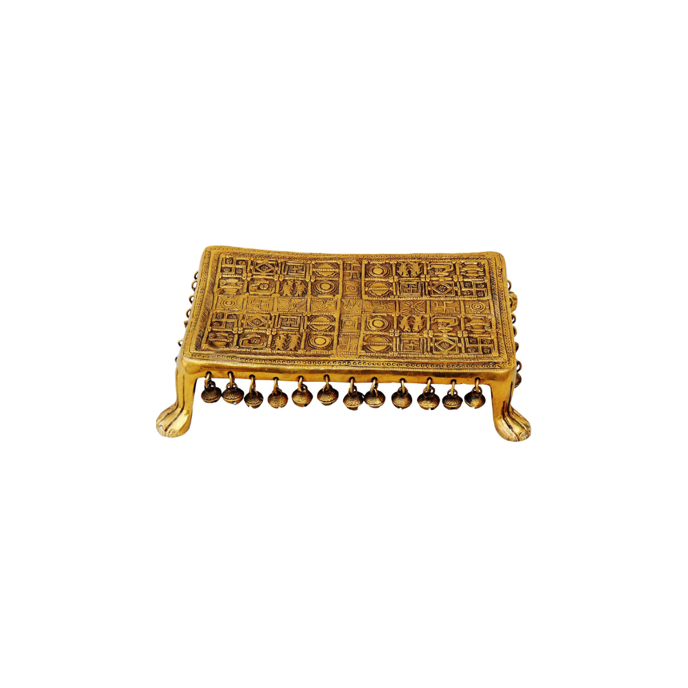 Brass Chowki For God Idol Statue 2.95Kg - PUSHMYCART