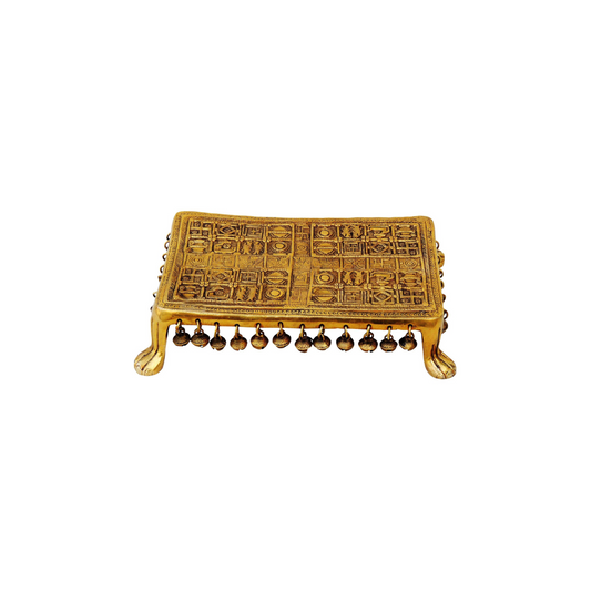 Brass Chowki For God Idol Statue 2.95Kg - PUSHMYCART