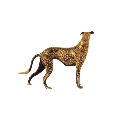 Brass Table Decor Showpiece Dog Statue 1.162kg - PUSHMYCART