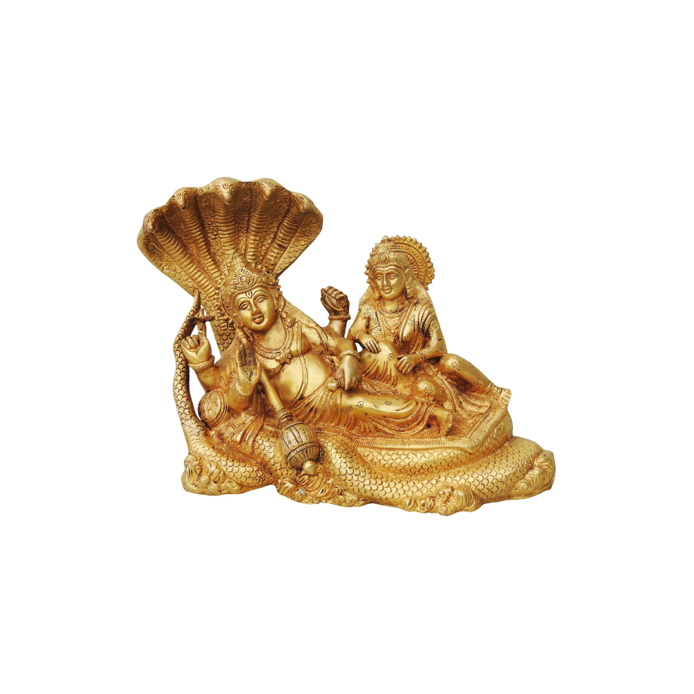 Brass Vishnu & Laxmi Ji With Shesnag Statue 7.22Kg - PUSHMYCART