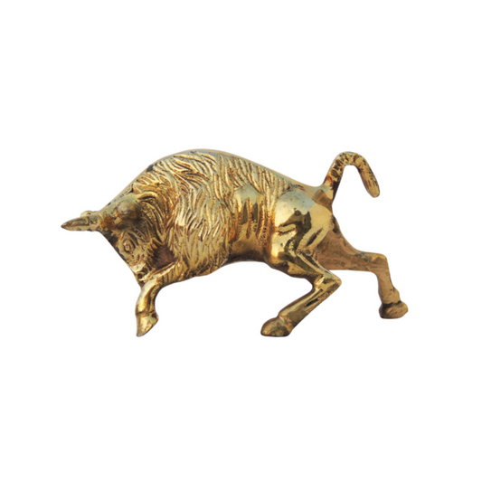 Brass Showpiece Bull Statue 0.54kg - PUSHMYCART