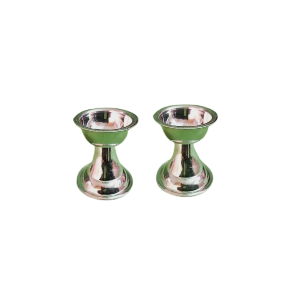 silver diya for pooja
