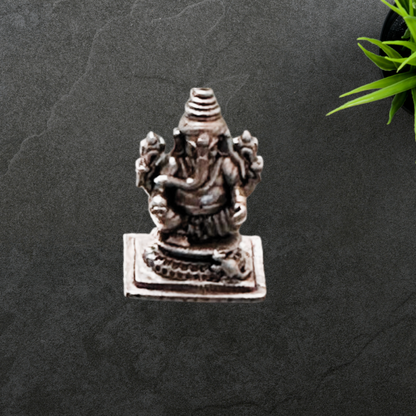 Pure Silver Ganesh Antique Idol 6 grams - PUSHMYCART