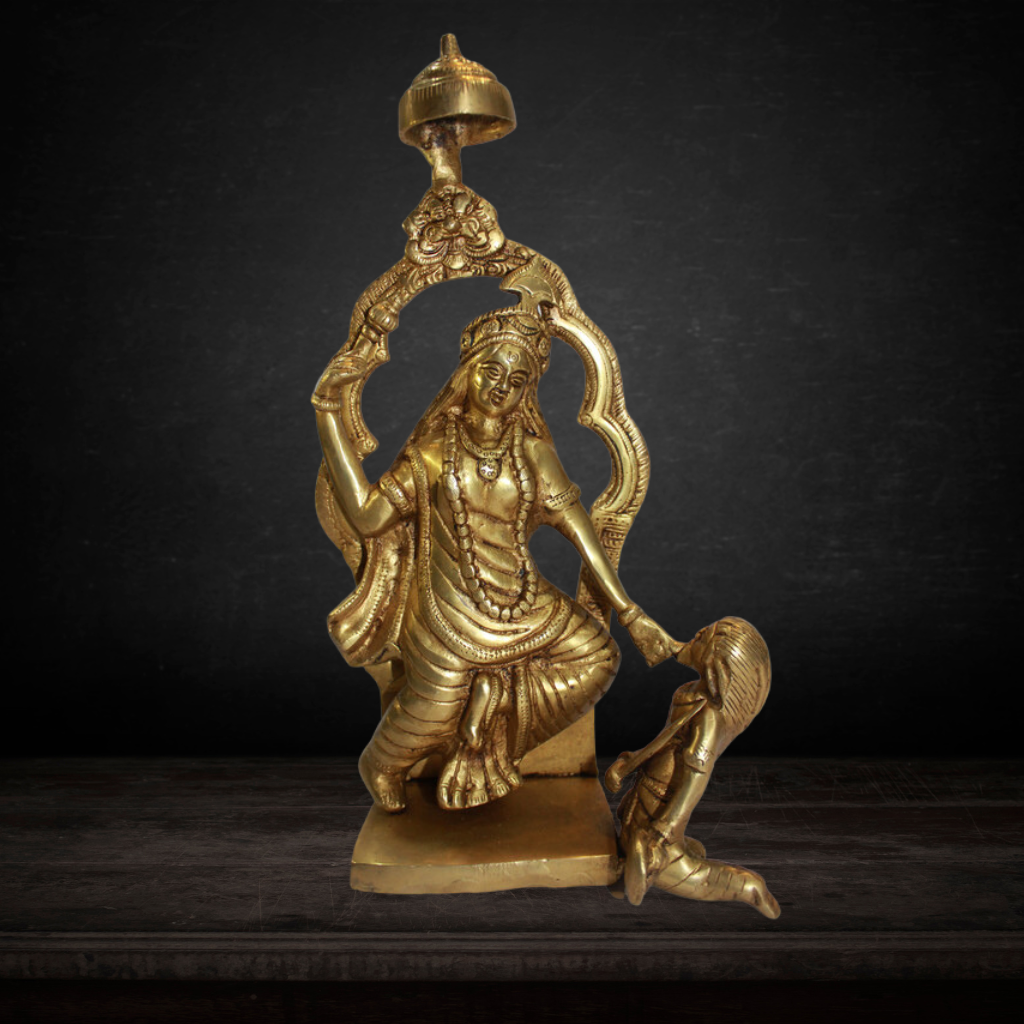 Brass Kali Maa God Idol Statue 3268g - PUSHMYCART
