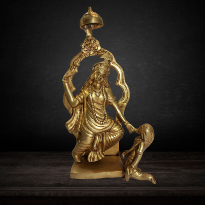 Brass Kali Maa God Idol Statue 3268g - PUSHMYCART