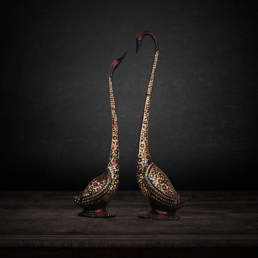 Brass Showpiece Duck Pair Black Statue 6.86kg - PUSHMYCART
