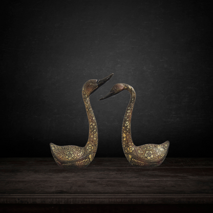 Brass Showpiece Duck Pair 3.16kg - PUSHMYCART