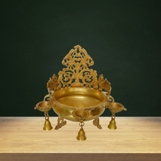 Brass Urli Pot Hand Carved 2.8kg - PUSHMYCART