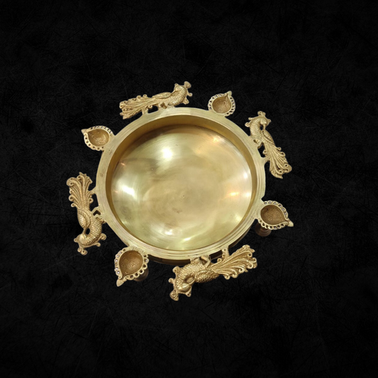 Brass Urli With Deepak 7kg - PUSHMYCART