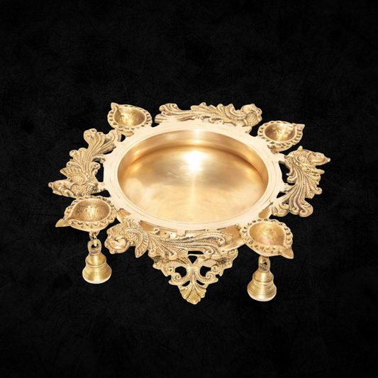 Brass Urli With Deepak 3.07kg - PUSHMYCART