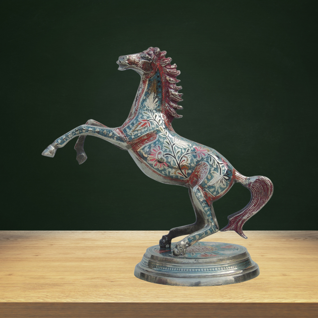 Brass Showpiece Horse Statue 2.6kg - PUSHMYCART