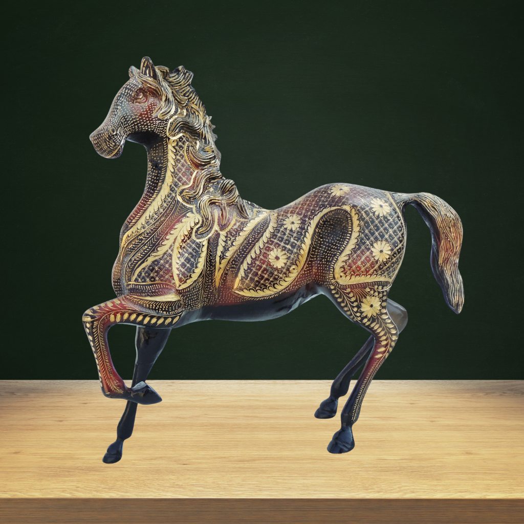 Brass Showpiece Horse 5.86kg - PUSHMYCART