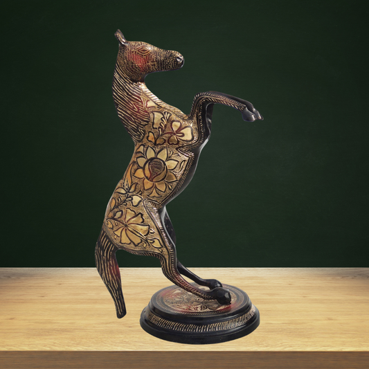 Brass Showpiece Jumping Horse 3.46kg - PUSHMYCART