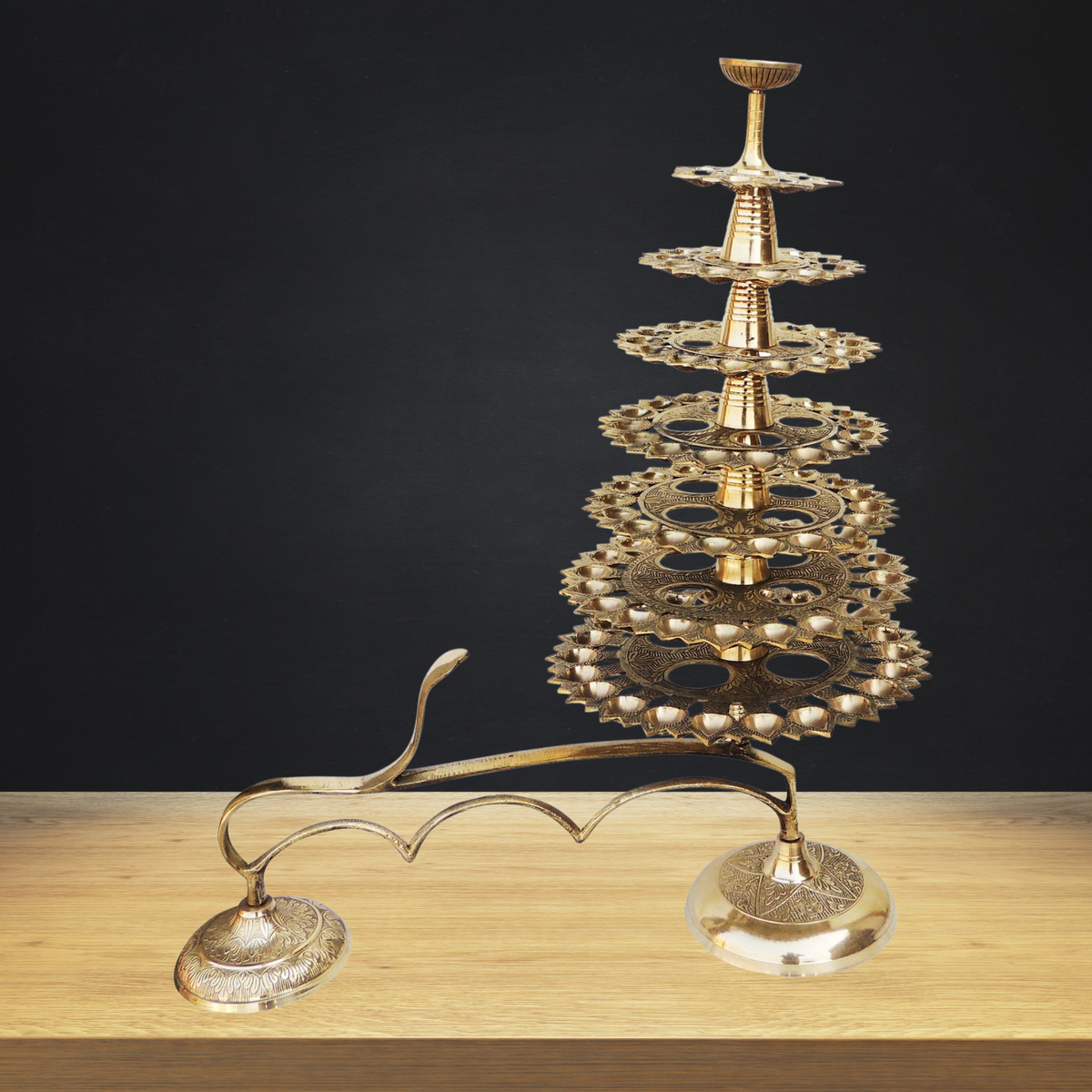 Brass Ganga Arti 108 Bati 5.97Kg - PUSHMYCART