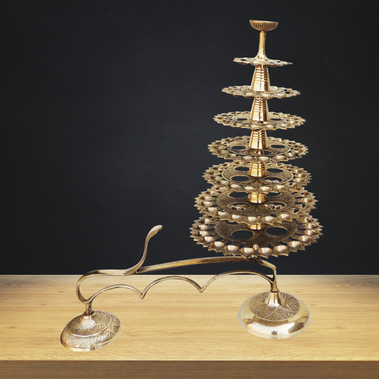 Brass Ganga Arti 108 Bati 5.97Kg - PUSHMYCART