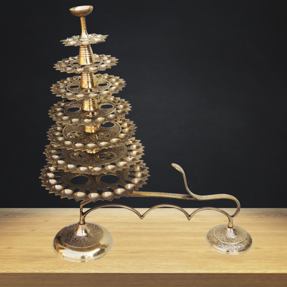 Brass Ganga Arti 108 Bati 5.97Kg - PUSHMYCART