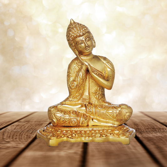 Brass Budha Statue 2.19kg - PUSHMYCART