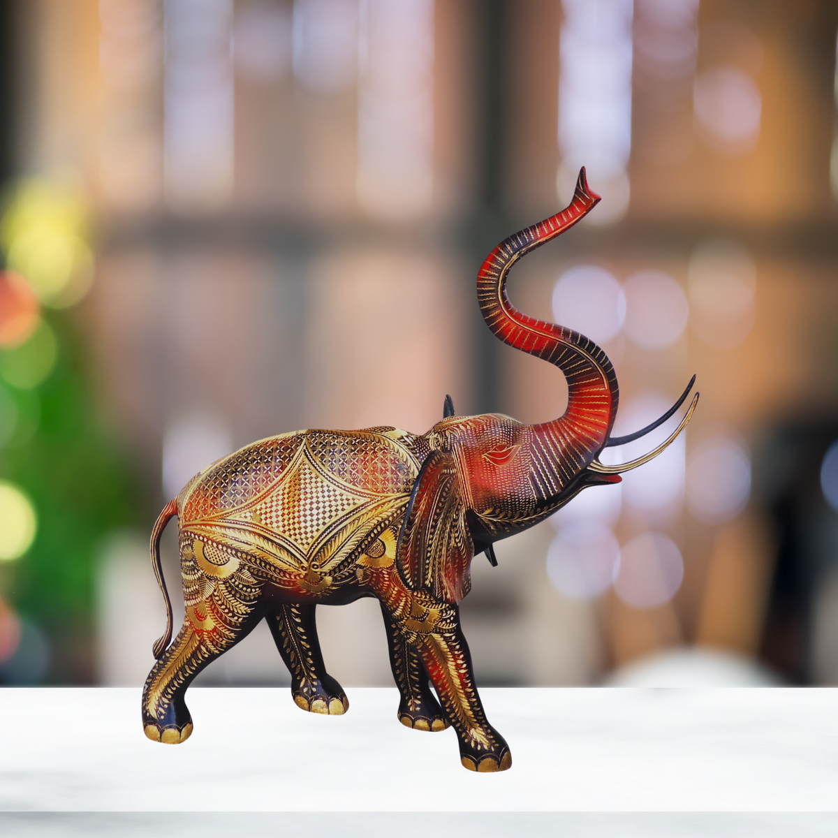 Brass Showpiece Elephant Statue 15.89kg - PUSHMYCART