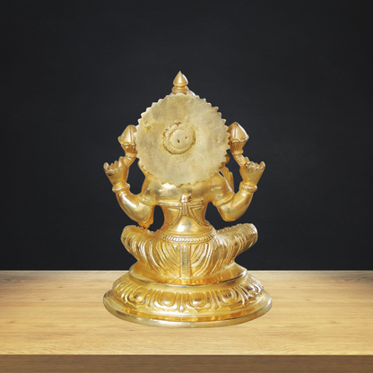 Brass Laxmi Ji Goddess Idol Statue 2.12kg - PUSHMYCART