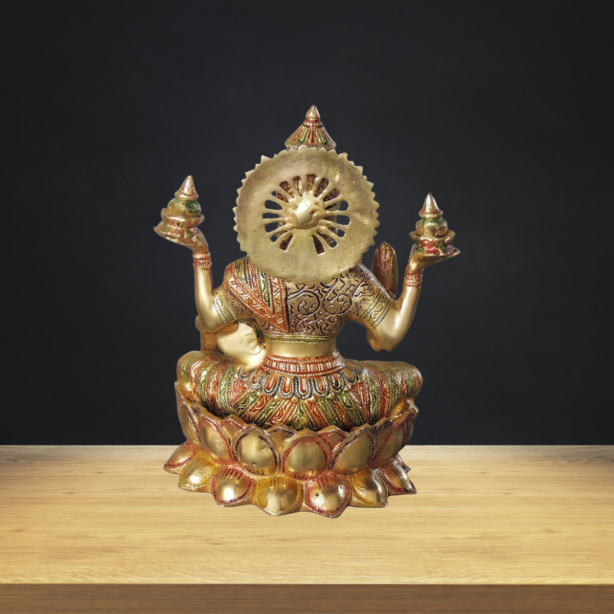 Brass Laxmi Ji Goddess Idol Statue 6.35kg - PUSHMYCART