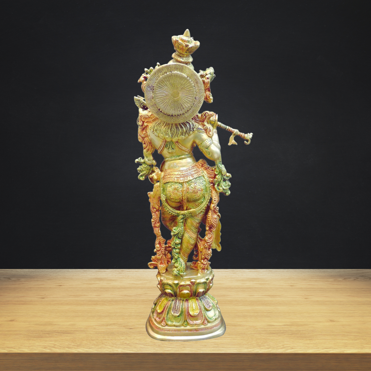 Brass Krishna God Idol Statue 15.4kg - PUSHMYCART