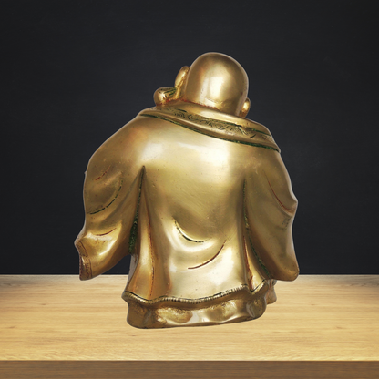 Brass Laughing Budha Big God Idol Statue 5.44kg - PUSHMYCART