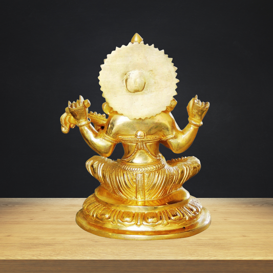 Brass Saraswati Ji Goddess Idol Statue 2.075kg - PUSHMYCART