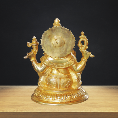 Brass Ganesh Ji God Idol Statue 2.285kg - PUSHMYCART