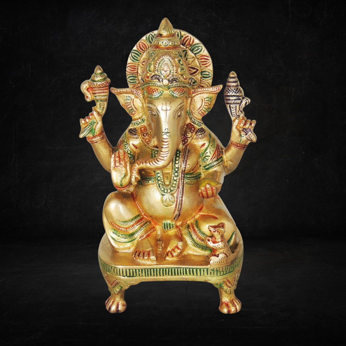 Brass Ganesh Chowki 2.5kg - PUSHMYCART