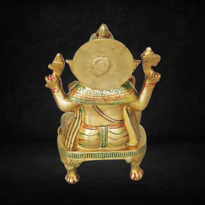Brass Ganesh Chowki 2.5kg - PUSHMYCART
