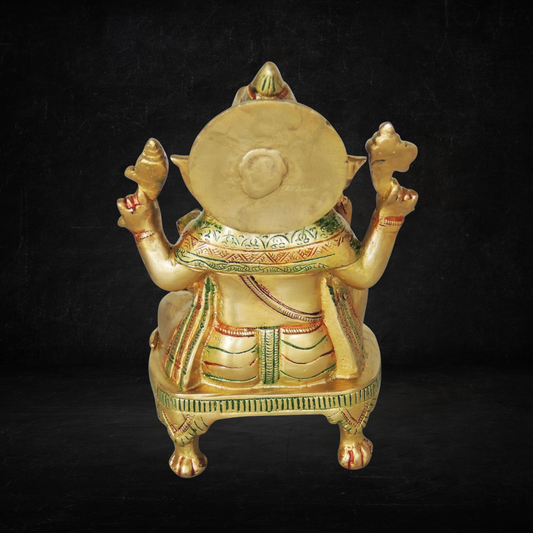 Brass Ganesh Chowki 2.5kg - PUSHMYCART