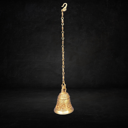 Brass Bell With Chain God Idol 3.16kg - PUSHMYCART