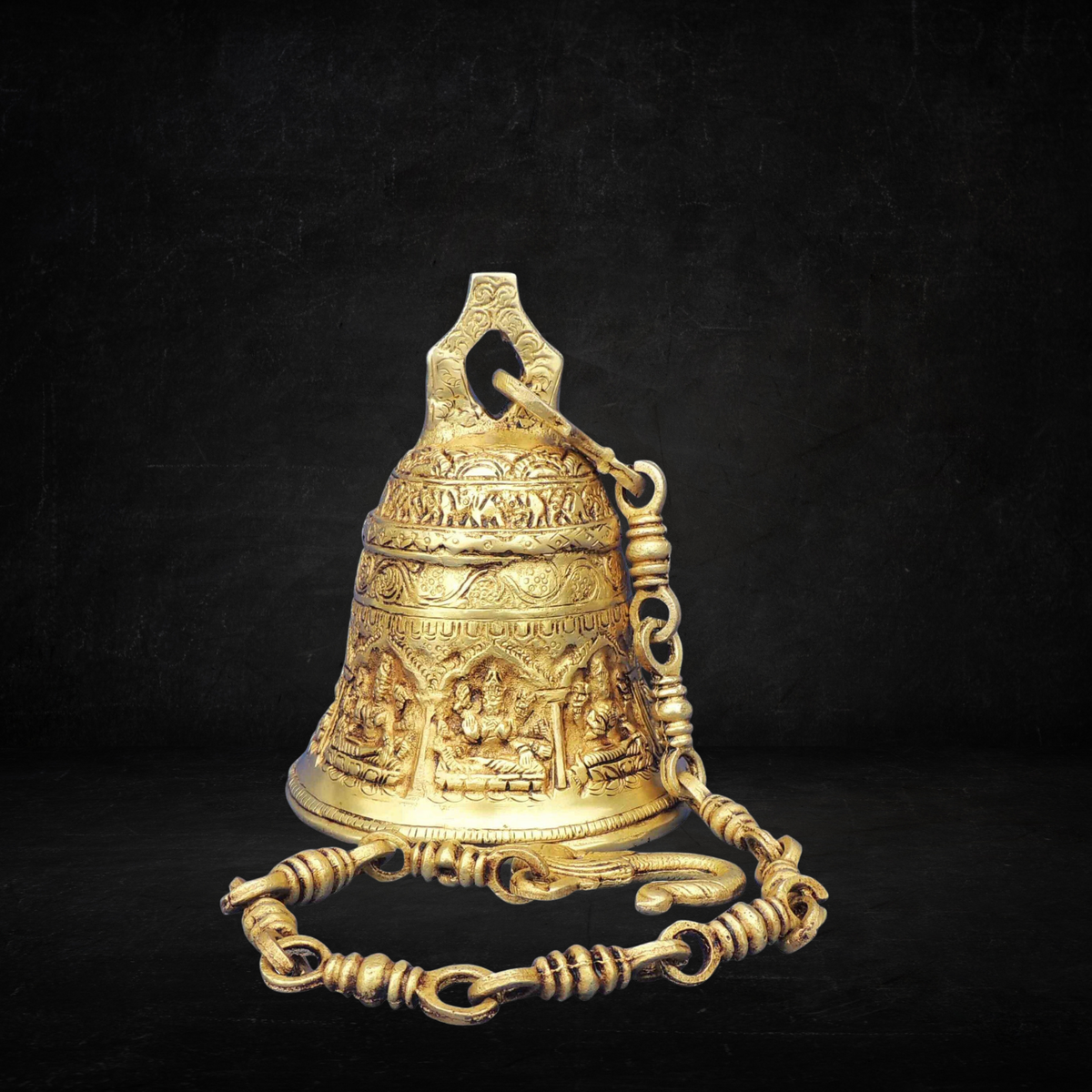 Brass Bell With Chain God Idol 3.16kg - PUSHMYCART