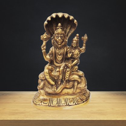 Brass Narsingh Bhagwan Statue 5.4kg - PUSHMYCART