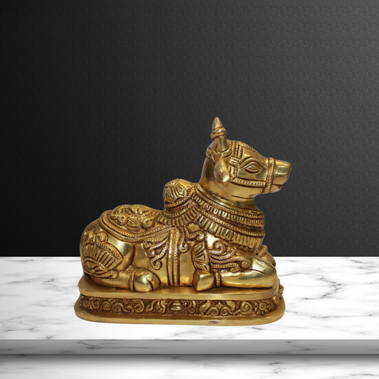 Brass Nandi Statue Idol 3089g - PUSHMYCART