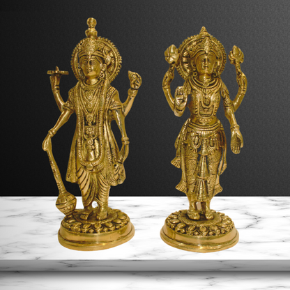 Brass Vishnu Laxmi Idol Statue 4463g - PUSHMYCART