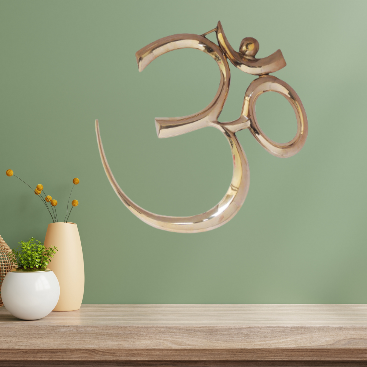 Brass Wall Hanging Om 2.71Kg - PUSHMYCART